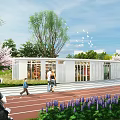 Service Building Small Public Building 3d model