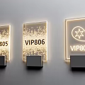 Wall Mounted Illuminated VIP Room Signs with VIP805 VIP806 VIP807 and Star Logo