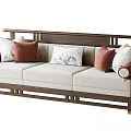New Chinese-style Multi-person Sofa 3d model