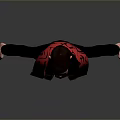 Detailed Male 3D Character Wearing Suit And Red Scarf On Gray Background
