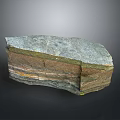 Layered Natural Stone and Wood Structure Featuring Multicolored Rock Layers and Wooden Textures