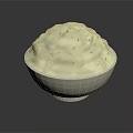 Creamy White Salad Dressing in White Bowl with Green Chives