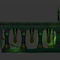 Mythical Throne Structure With Green Glowing Core Ornate Pillars And Intricate Carved Steps