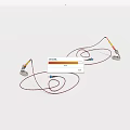 Two Coiled Wire Devices With Probe Tips And Blue Connectors On White