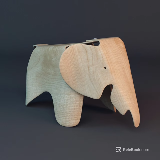 Wooden Elephant Shaped Building Blocks With Natural Wood Texture For Play And Decor 3d model 