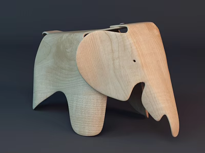 Wooden Elephant Shaped Building Blocks With Natural Wood Texture For Play And Decor 3d model