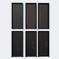 Black Swing Doors With Various Modern Decorative Patterns And Unique Design Details 3d model