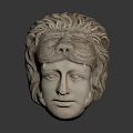 Mythological Medusa Head Sculpture With Detailed Snake Hair And Classical Features