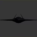 Dark Triangular Stealth Aircraft Model with Smooth Surface Sharp Edges Streamlined Design Gray Background