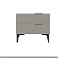 Modern Bedside Table With White Finish Two Drawers And Black Legs