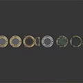 Elegant Hoop Earrings Design With Gold Silver And Green Round Decorative Inlays