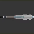3D Model Missile Weapon With Streamlined Design Metallic Texture Fins And Thrusters 3d model