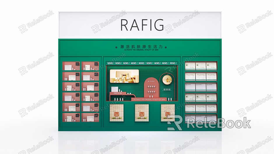 Display cabinet beauty makeup selling science and technology food exhibition creative display wall 10 model