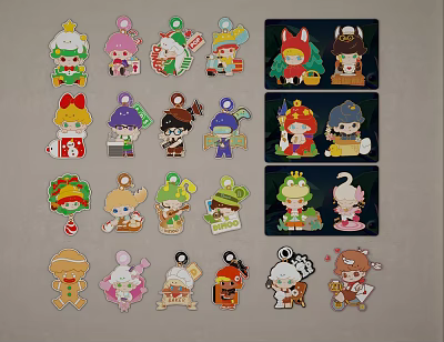 Colorful Cute Cartoon Character Wall Decor With Various Designs And Styles 3d model