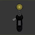 Tactical Black Sniper Rifle With Scope And Metal Parts On Gray Background