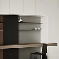 Modern Desk Interior Design With Bookshelf Chair And Window View