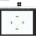 Four Round Mirrors with Metal Frames Reflecting Indoor Scenery in Decorative Arrangement