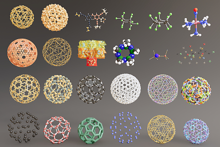 modern chemical molecular structure 3d model