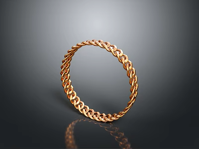 Elegant Gold Chain Bracelet With Shiny Link Design For Daily Accessory Use 3d model