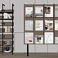 Modern Interior Storage Shelves With Books Magazines And Decorative Items