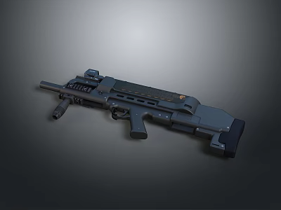 rifle semi-automatic rifle combat rifle battle rifle carbine war rifle attack rifle 3d model
