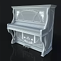 Vintage Wooden Upright Piano With Intricate Carved Details And Black White Keys