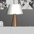 Solid wood table lamp linen lampshade 3d model