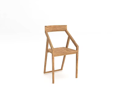 Wooden Leisure Chair With Simple Modern Design Solid Wood Structure And Comfortable Armrests 3d model