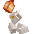Partially Opened Food Packaging Boxes Featuring Orange Moon Cake And White Containers