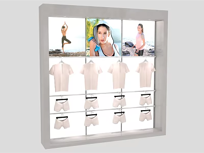 Modern Display Cabinet Clothing Luminous Display Cabinet 3d model