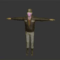 Man Wearing Cap Brown Jacket Red Undershirt Light Jeans And Boots Standing With Arms Outstretched