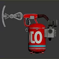 Worker Operating Red OLO Sprayer Equipment For Plant Treatment Task
