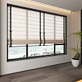 Elegant Roman Blinds In Modern Interior Window With River View And Natural Light