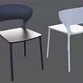 Modern Black And White Dining Chairs With Curved Backrest And Sleek Legs
