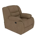 Modern Brown Fabric Single Recliner Sofa with Plush Cushions and Adjustable Backrest 3d model