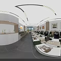Luxury Spa Center Interior With Massage Beds Green Cushions And Decorative Paintings