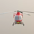 Sleek Red Helicopter B731MS with Rotor Blades and Aerial Vehicle Design