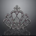 Sparkling Crown Jewelry Design With Heart Shaped Accents And Pink Gemstones