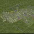 Aerial View Urban Planning With Green Spaces Road Networks And Water Systems