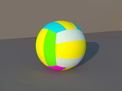 Outdoor Public Sports And Recreation Facility Featuring Colorful Volleyball 3d model