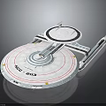 NCC 1701 Sci Fi Starship Model Featuring Circular Hull And Futuristic Design Elements