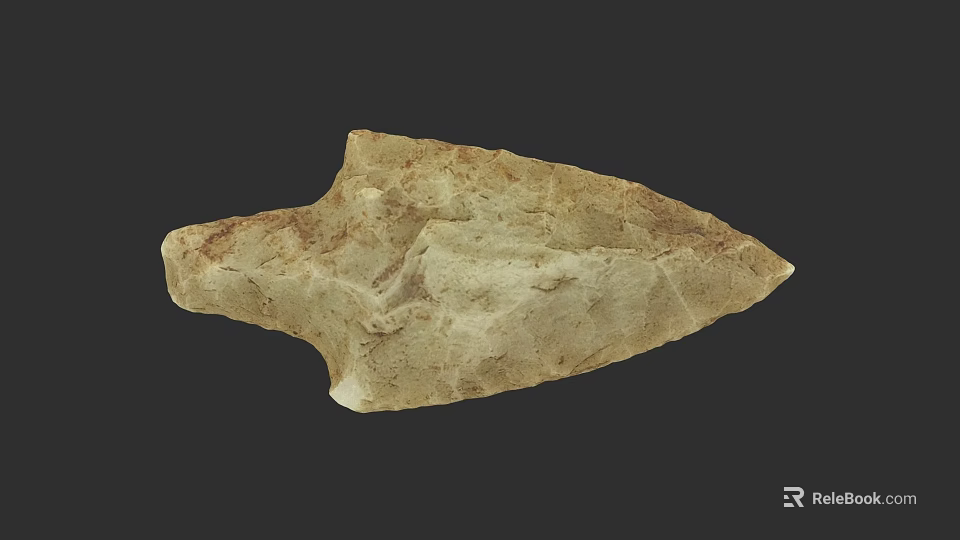 Ancient Stone Weapon Arrowhead with Sharp Edges and Textured Surface 3d model