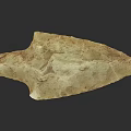 Ancient Stone Weapon Arrowhead with Sharp Edges and Textured Surface 3d model