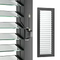 Modern Blinds With Glass Slats Metal Frame And Adjustable Mechanism