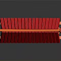 Traditional Chinese Architecture Model With Red Roof Orange Curved Structure And Lantern