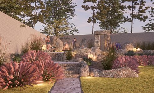 Modern Courtyard Garden 3d model