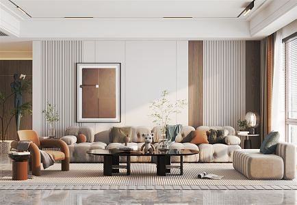 modern living room home living room 3d model