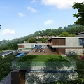 Luxury Detached Villa With Mountain View Lush Greenery Private Pool And Glass Railing Terrace