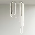 Modern Chandelier With Multiple Sleek Metal Hanging Rods For Interior Design