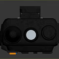Black Portable Walkie Talkie With Long Antenna Digital Display And Control Buttons